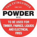 Safety Sign 190 x 190mm Poly - Fire Extinguisher Powder ABE
