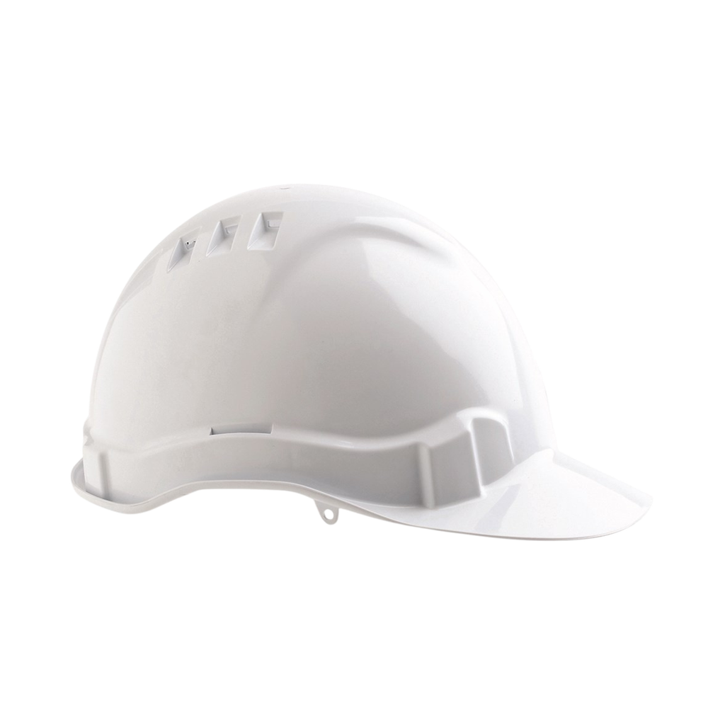 Hard Hat - Vented with adjustable harness - White