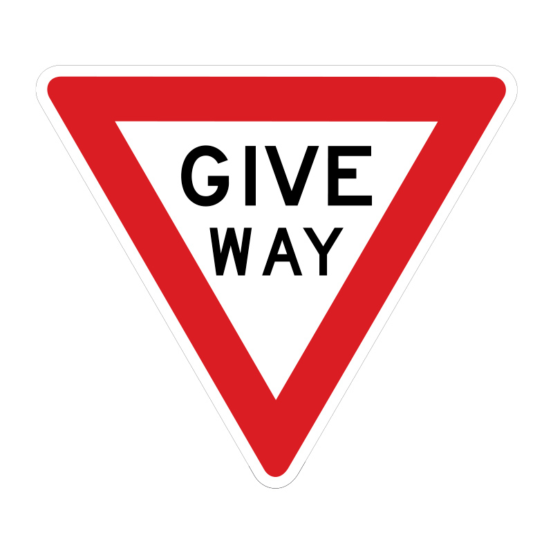 Give Way Sign 750mmH Aluminum Class 1 Reflective