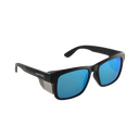 Style Safety Glasses Frontside POLARISED Blue Revo Lens with Black Frame