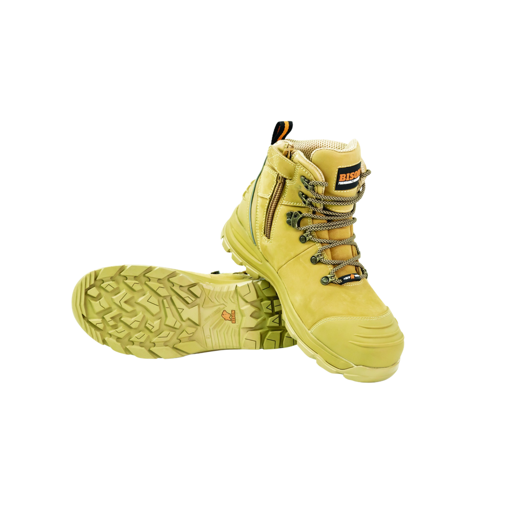 XT Zip Side Lace Up Safety Boot Wheat