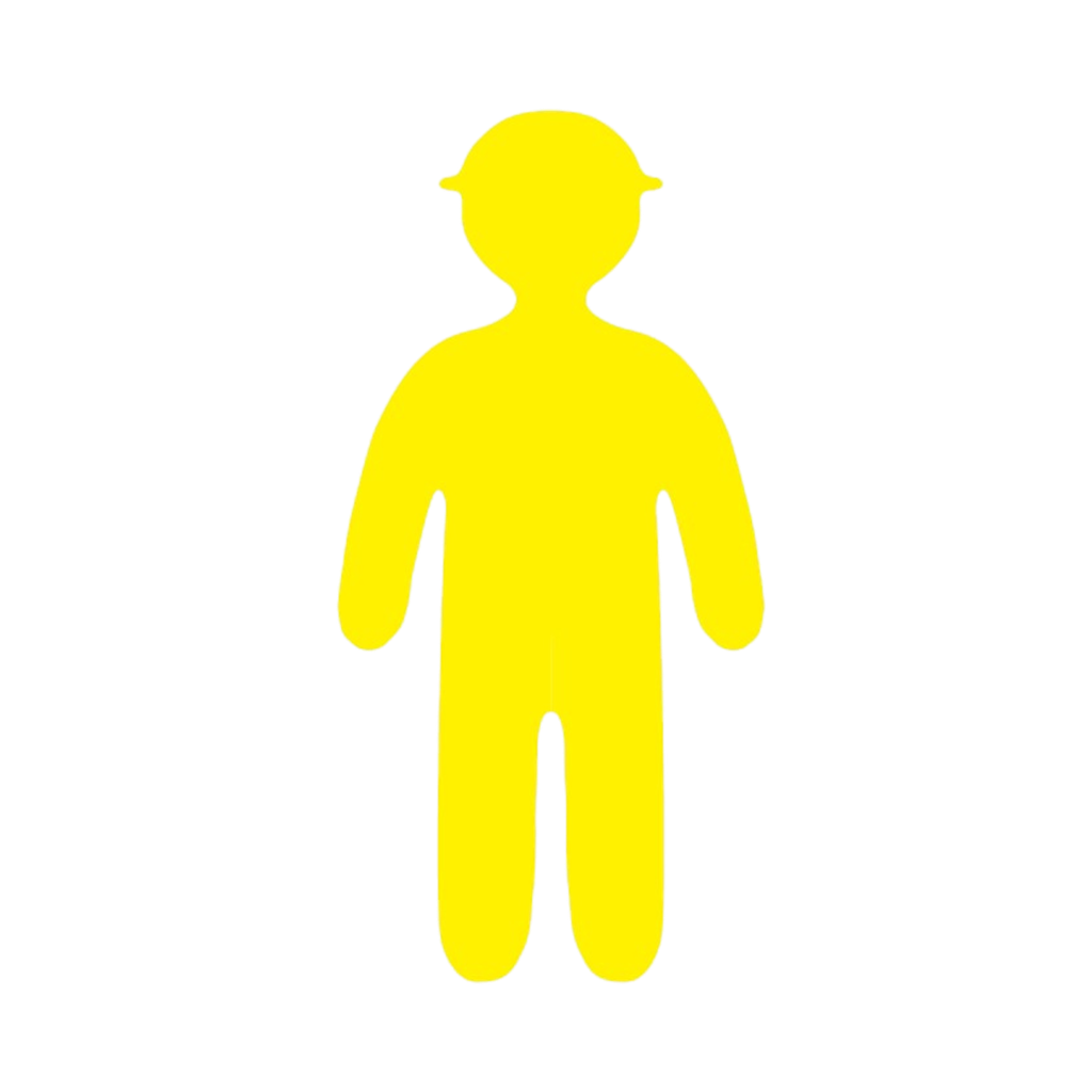 1200 x 1800mm Coreflute Yellow Man Cut Out - Hands Down