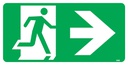 Safety Sign 350 x 180mm - Running Man (Right Arrow)