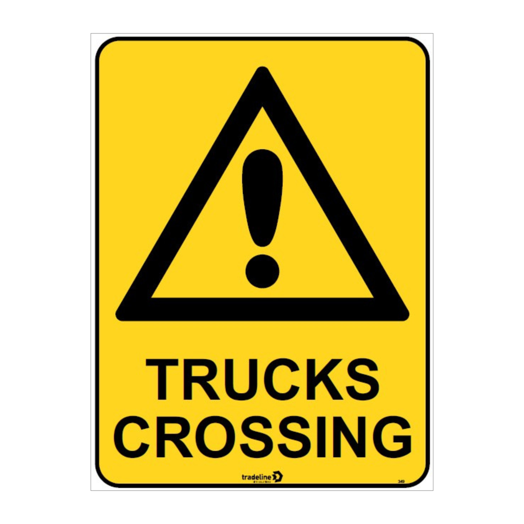 Safety Sign 600 x 450mm - Trucks Crossing
