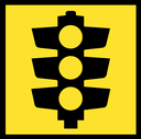 QLD Multi Message 600 x 600mm Class 1 Reflective - Traffic Lights Ahead Symbol