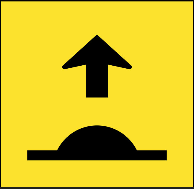 QLD Multi Message 600 x 600mm Class 1 Reflective - Speed Hump &amp; Arrow Symbols