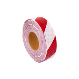 [REFTAPERW45]  Red/White Adhesive Reflective Tape 48mm x 45m Class 2