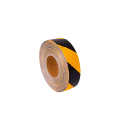 [REFTAPEBY48] Black/Yellow Adhesive Reflective Tape 48mm x 45.7m Class 1
