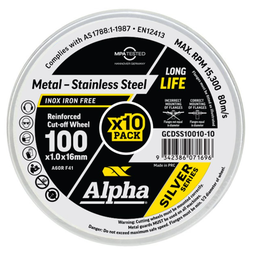 [RCD1001] Cut Off Wheel 100mm - Ultra Thin (ea/10 box)