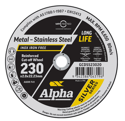 [RCD2302] Cut Off Wheel 230mm - 22.2 x1.9mm(ea/10 box)