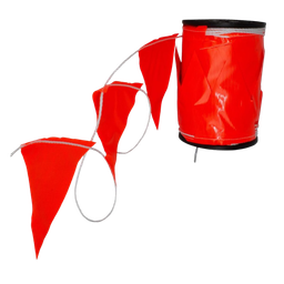 [DAY100] Extra Long Safety Flags - Orange Bunting - 100m on a spool (ea/6box)