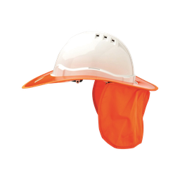 [PLASTICBRIM-O] Hard Hat Plastic Snap Brim w/- neck flap ORANGE