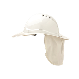[PLASTICBRIM-W] Hard Hat Plastic Snap Brim w/- neck flap WHITE