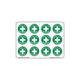 [STICK500] Stickers Hard Hat - First Aid Officer (12 per sheet)