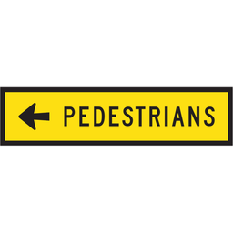 [SIGNT8-2L] Boxed Edge Sign Metal Class 1W Reflective 1200 x 300mm - Pedestrians (left arrow)