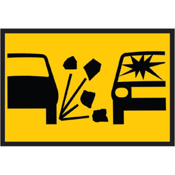 [SIGNT3-9A] Boxed Edge Sign Metal Class 1W Reflective 900 x 600mm - Loose Stones Symbol