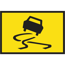 [SIGNT3-3A] Boxed Edge Sign Metal Class 1W Reflective 900 x 600mm - Slippery Surface Symbol