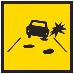 QLD Multi Message 600 x 600mm Class 1 Reflective - Pot Holes Ahead Symbol