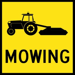 QLD Multi Message 600 x 600mm Class 1 Reflective - Tractor (symbol) Mowing