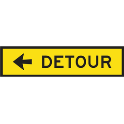 [SIGNT5-1A] Boxed Edge Sign Metal Class 1W Reflective 1200 x 300mm - Detour