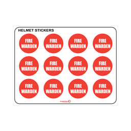 [STICKFIRE] Stickers Hard Hat - Fire Warden (12 per sheet)