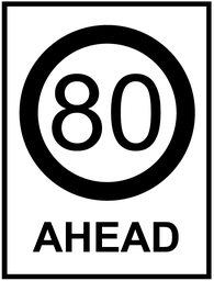 Victoria Multi Message Sign 600 x 900mm Class 1 Reflective - 80 Ahead