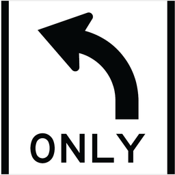 Victoria Multi Message Sign 600 x 600mm Class 1 Reflective - Left Turn Only