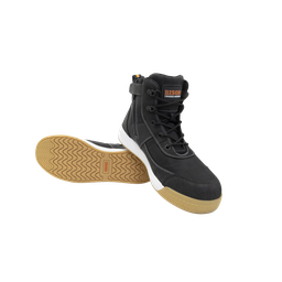 Dune Low Cut Zip Side Lave Up Safety Boot Black