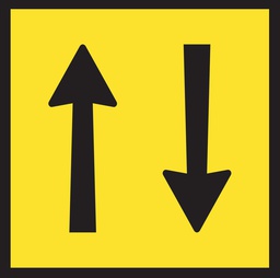 QLD Multi Message 600 x 600mm Class 1 Reflective - Lane Status, Two Lane Symbol