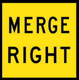QLD Multi Message 600 x 600mm Class 1 Reflective - Merge Right