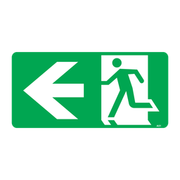 Safety Sign 350 x 180mm - Running Man (Left Arrow)
