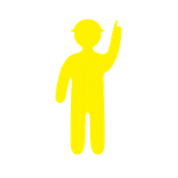 [YELMANUP] 1200 x 1800mm Coreflute Yellow Man Cut Out - Pointing Up