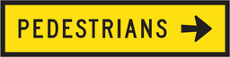 [SIGNT8-2R] Boxed Edge Sign Metal Class 1W Reflective 1200 x 300mm - Pedestrians (right arrow)